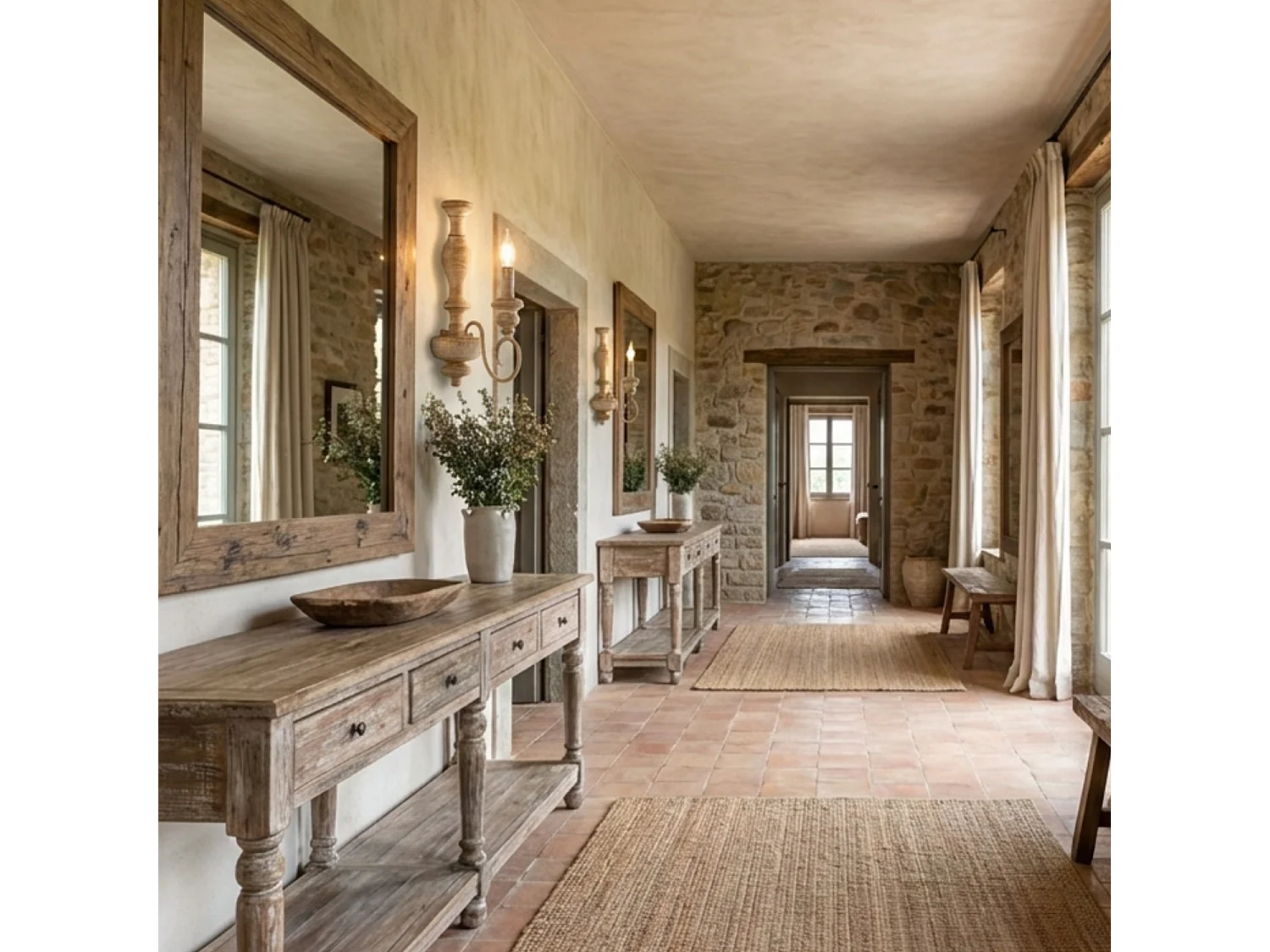 Cascina Applique murale en bois et fer blanc et tourterelle 1 lumière .13 P.21 BL265-AP1-BT