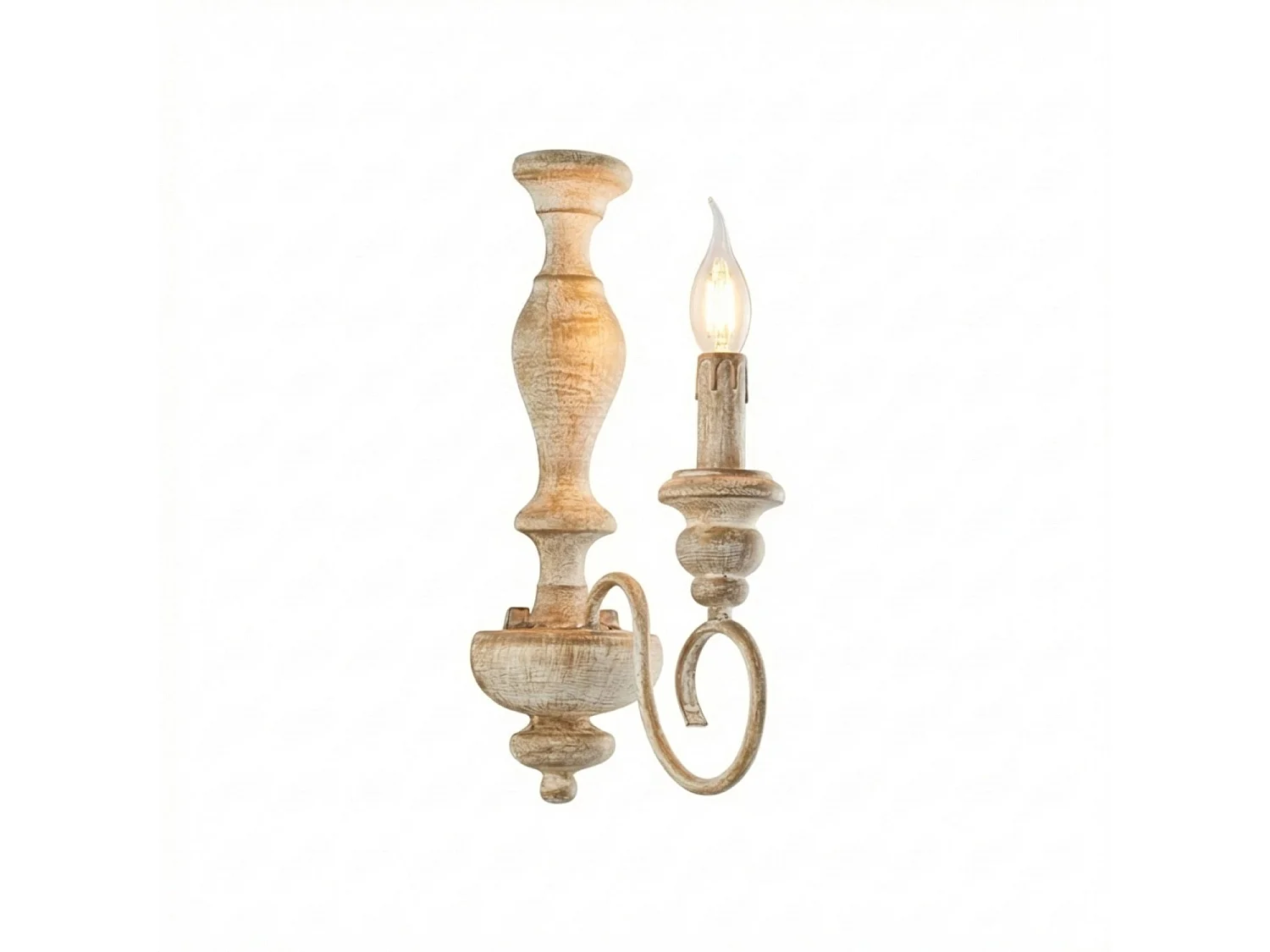 Cascina Applique murale en bois et fer blanc et tourterelle 1 lumière .13 P.21 BL265-AP1-BT