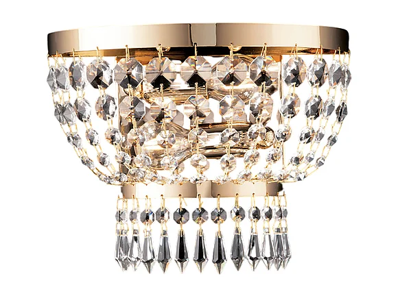 Mozart - Applikation aus Eisen und goldenem Messing mit Strasssteinen 2 Lichter .27 - P.14 - BL189-AP2-OR