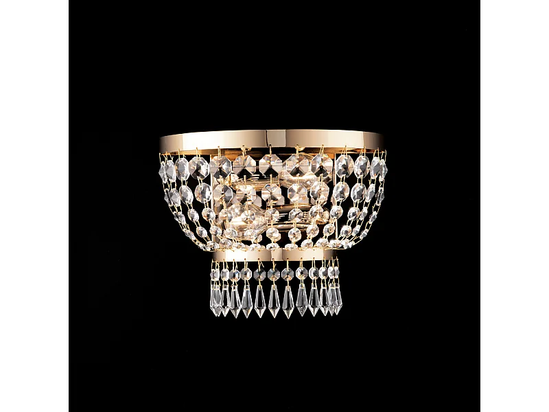 Mozart - Applikation aus Eisen und goldenem Messing mit Strasssteinen 2 Lichter .27 - P.14 - BL189-AP2-OR