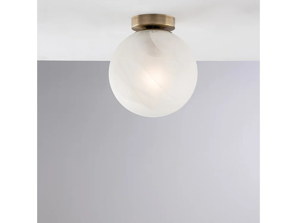 Olaf Plafoniera in ferro cromo nero 1 luce con sfera dm.20  H.23 Ø20 BL294-PL1-BRZ