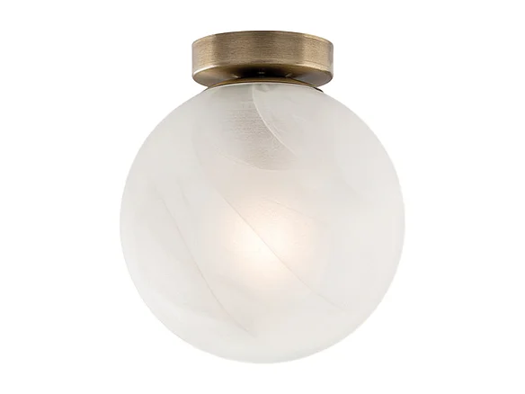 Olaf Plafonnier en fer chromé noir 1 lumière avec sphère dm.20 H.23 d.20 BL294-PL1-BRZ