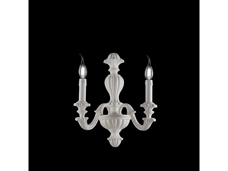 Leonardo - Shabby weiße Holzwandleuchte 2 Lichter .29 - P.19 - BL180-AP2-BCO