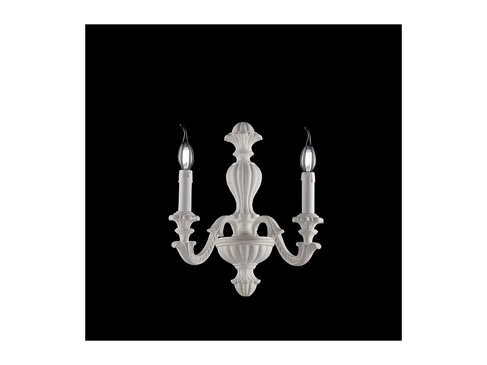 Leonardo - Shabby weiße Holzwandleuchte 2 Lichter .29 - P.19 - BL180-AP2-BCO