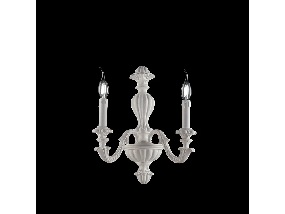 Leonardo Shabby White Wooden Wall Lamp 2 Lights .29 P.19 BL180-AP2-BCO