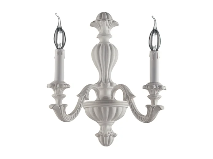 Leonardo - Shabby weiße Holzwandleuchte 2 Lichter .29 - P.19 - BL180-AP2-BCO