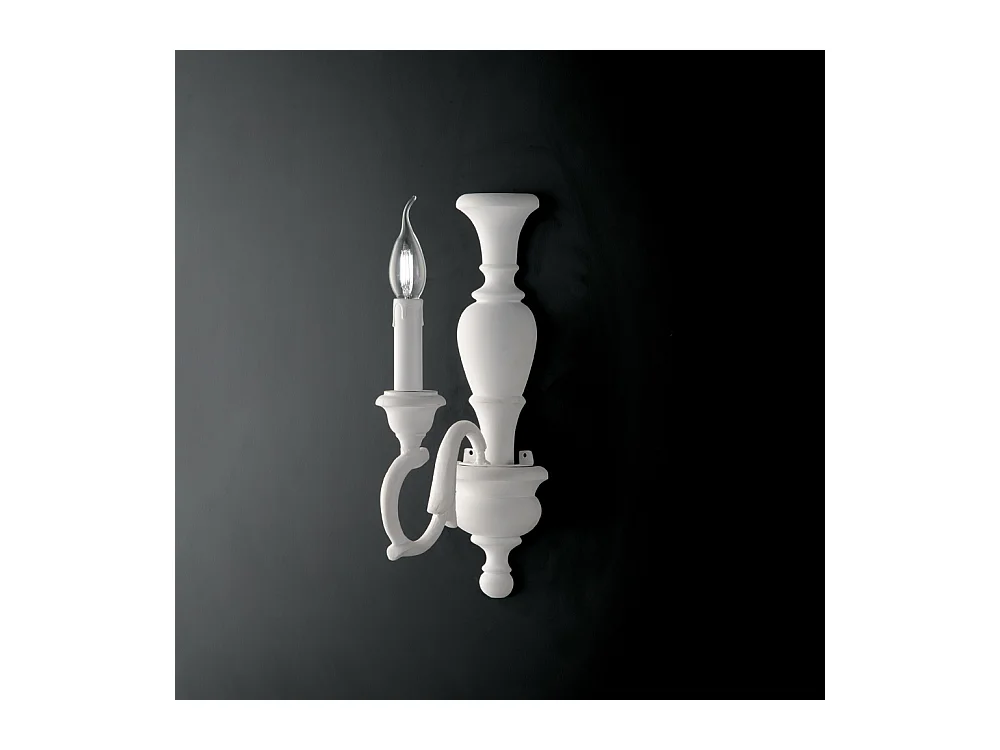 Fiorenza Applique murale en bois blanc Shabby 1 lumière .12 P.21 BL172-AP1-BCO