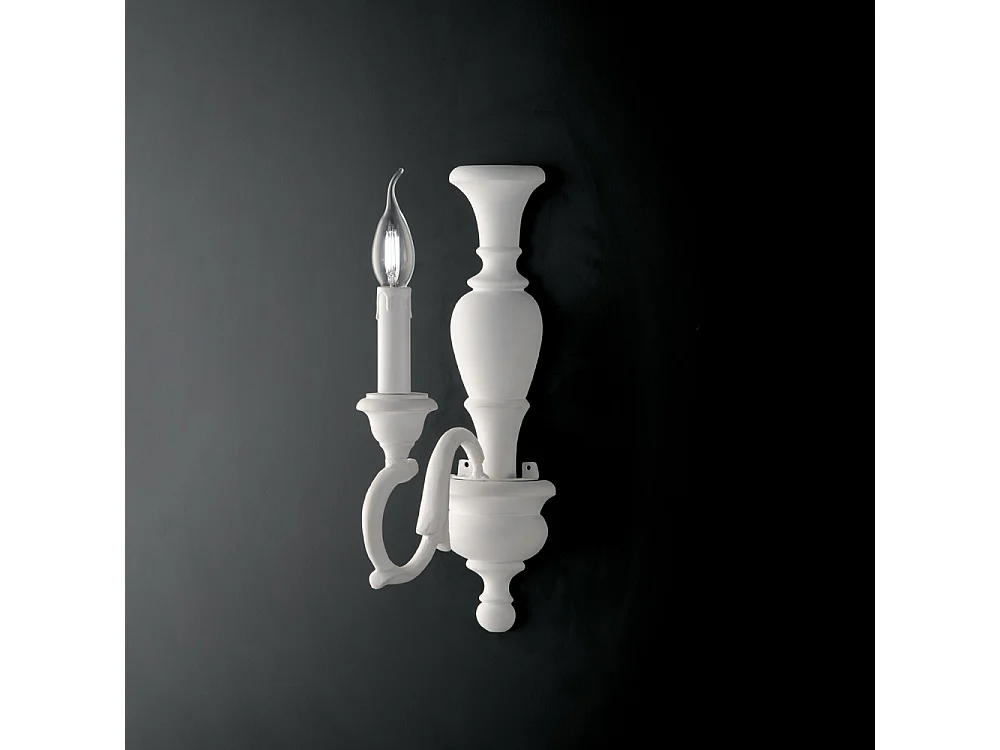 Fiorenza Applique murale en bois blanc Shabby 1 lumière .12 P.21 BL172-AP1-BCO