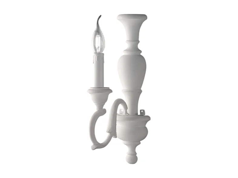 Fiorenza Applique in legno bianco shabby 1 luce .12 P.21 BL172-AP1-BCO