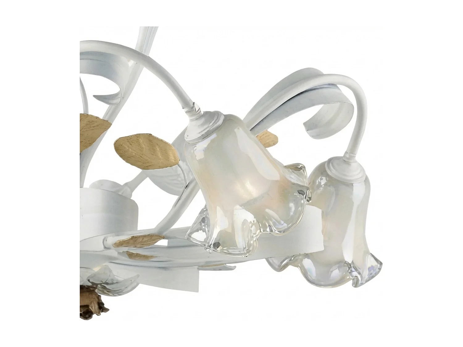 Cesto Lustre Shabby en fer laqué blanc 5 lumières 142 d.65 BL274-5-BCO