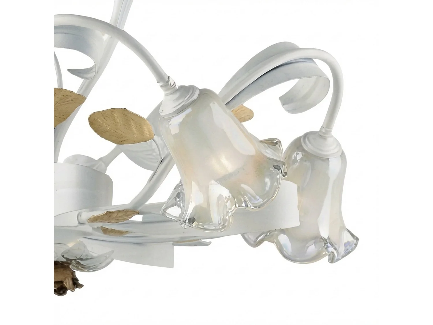 Shabby white lacquered iron chandelier basket 5 lights 142 Ø65 BL274-5-BCO