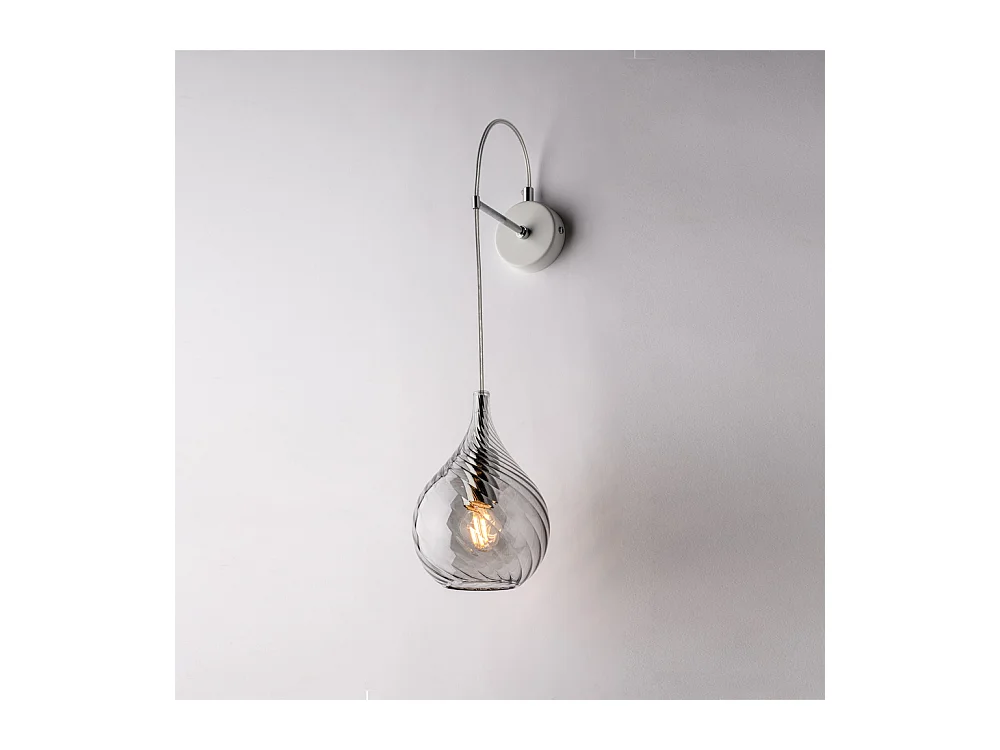 Bonetti Illumina -  Pluvia - Wandleuchte aus Eisen mit grauem Pyrexglas 1 Licht .14 - P.21 - BL264-AP1-GR