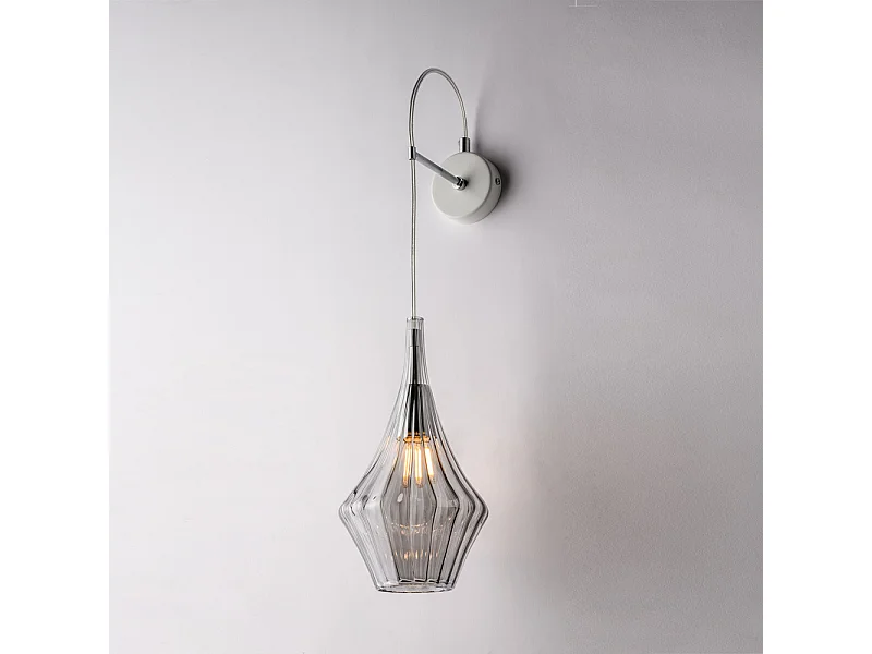 Bonetti Illumina -  Zeus - Wandleuchte aus Eisen mit grauem Pyrexglas 1 Licht .14 - P.21 - BL270-AP1-GR