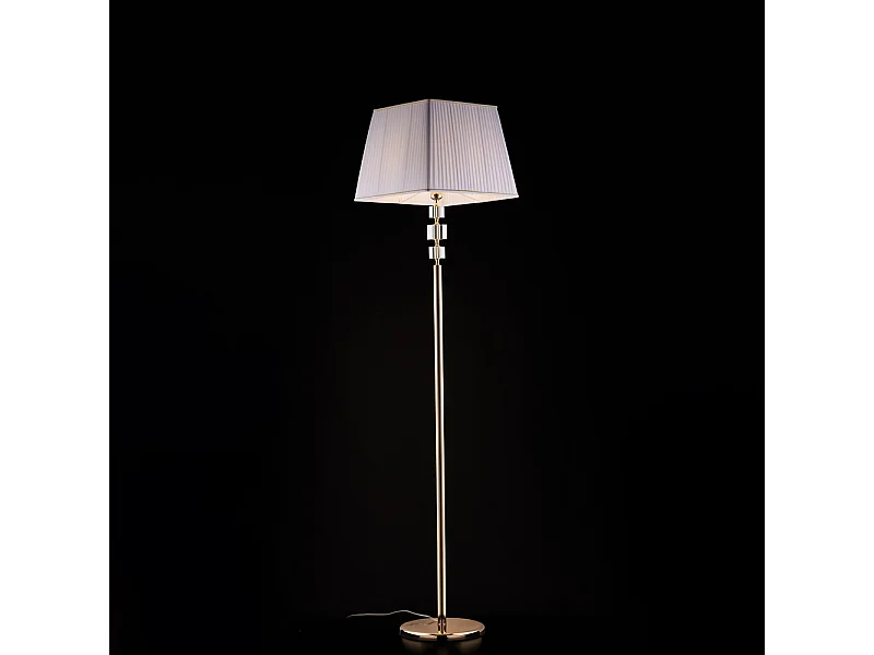 Franz Lampadaire doré et cristal 1 lumière avec abat-jour dm.45.180 d.40 BL275-PH-OR