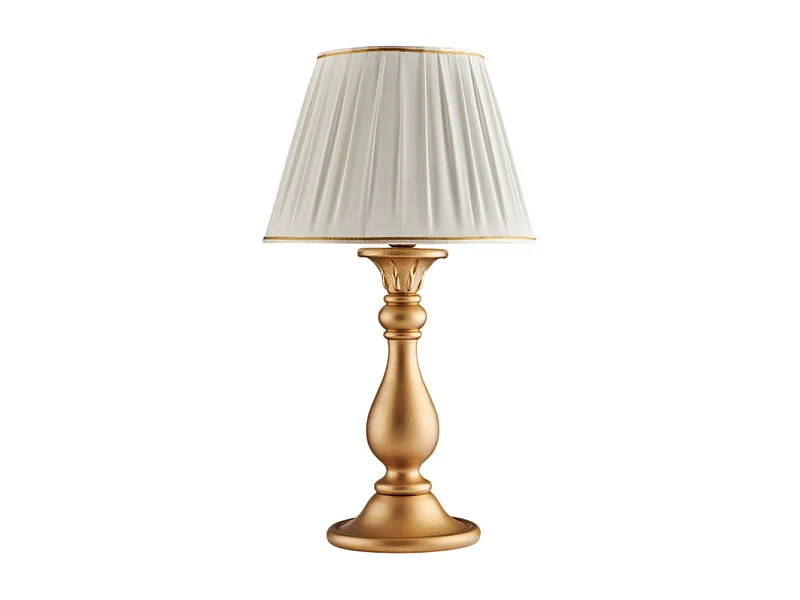 Bonetti Illumina -  Lucca - Antike goldene Holzlampe 1 Licht mit Lampenschirm Dm.35 H.60 - Ø35 - BL271-LM-OR