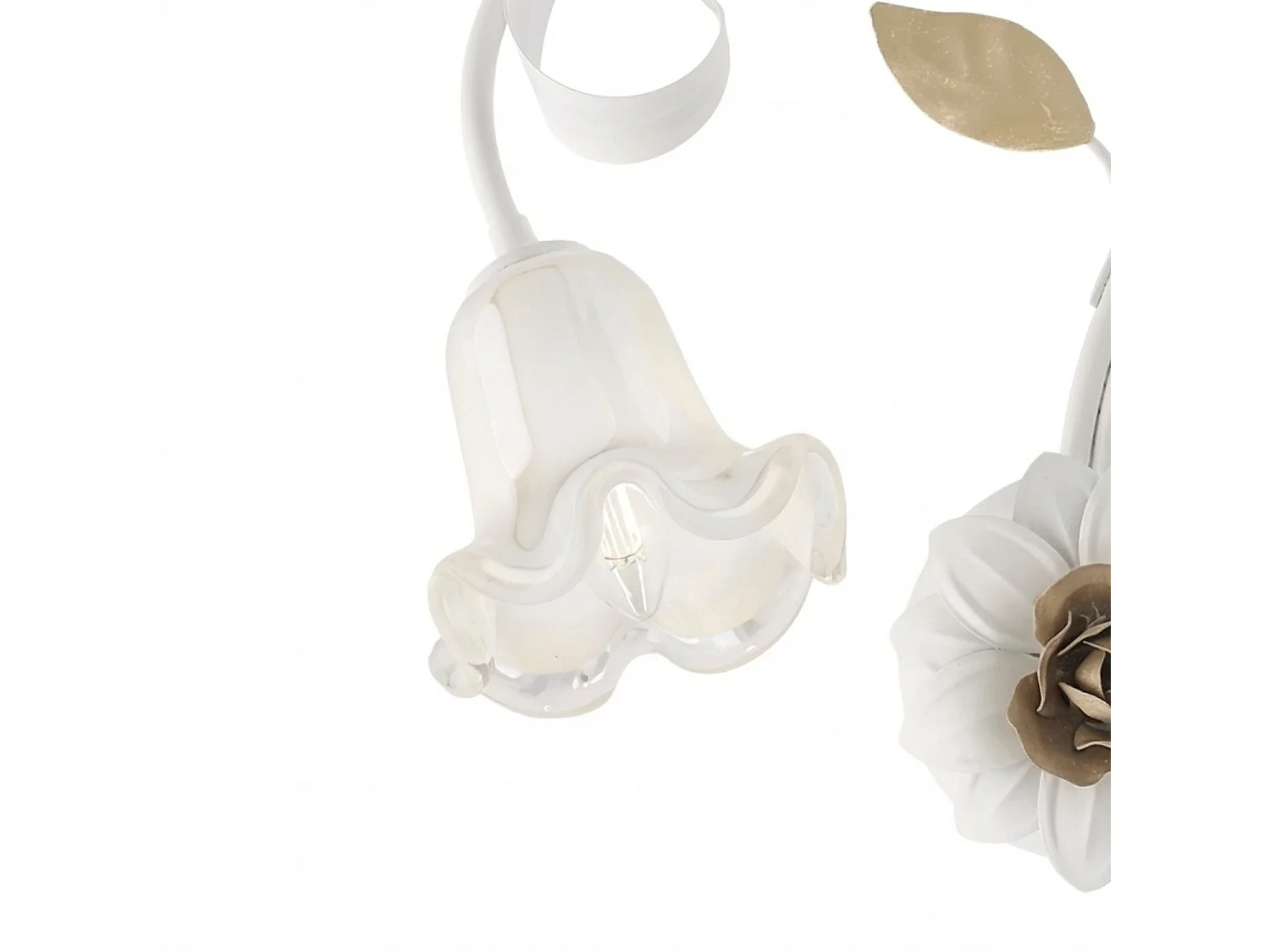 Bonetti Illumina - Cesto - Væglampe lavet af hvidlakeret jern i shabby chic-stil, 2 lys 0,42 - P.20 - BL274-AP2-BCO