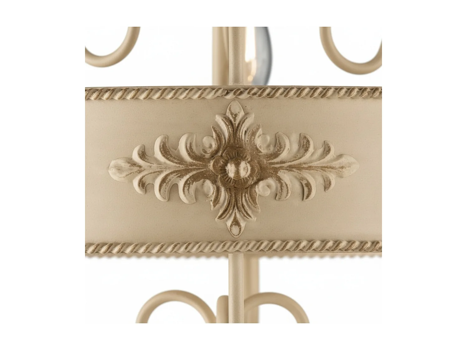 Baltimore Lustre en fer laqué décapé ivoire 3 lumières 113 d.54 BL183-3-AV