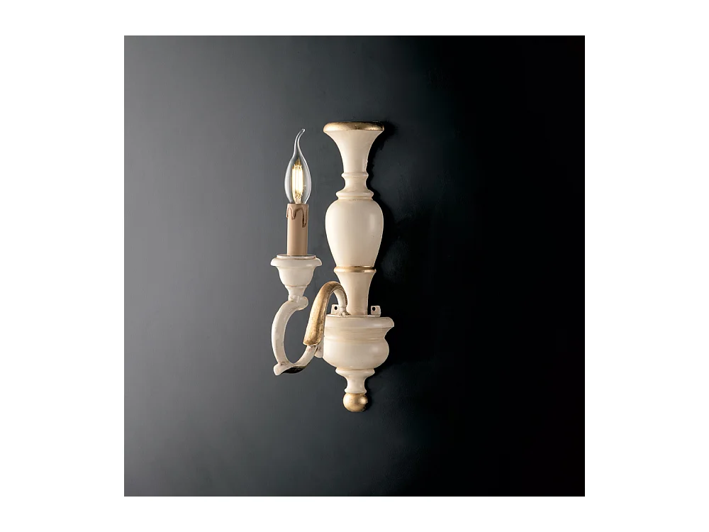 Fiorenza Applique en bois ivoire et feuille d'or 1 lumière .12 P.21 BL172-AP1-AV