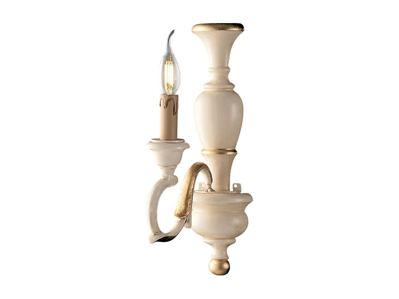 Fiorenza - Wandlamp in ivoorhout en bladgoud 1 lichts .12 - P.21 - BL172-AP1-AV