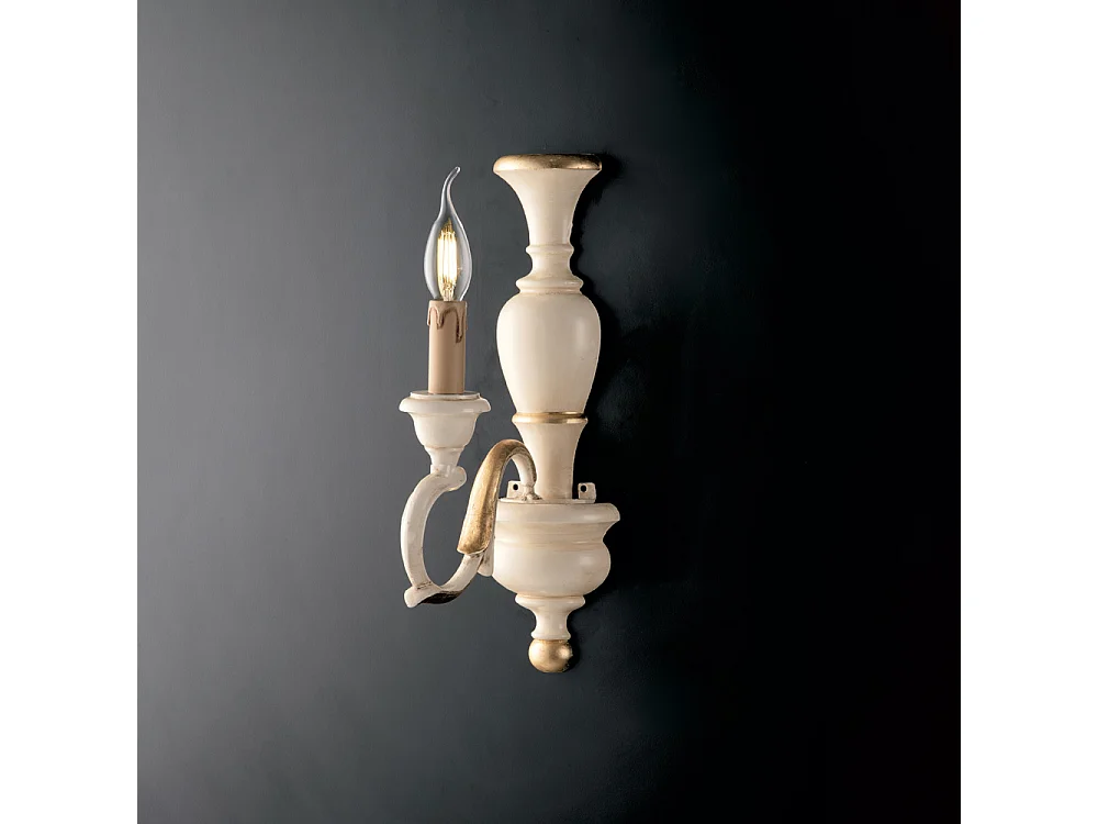 Fiorenza - Wandlamp in ivoorhout en bladgoud 1 lichts .12 - P.21 - BL172-AP1-AV