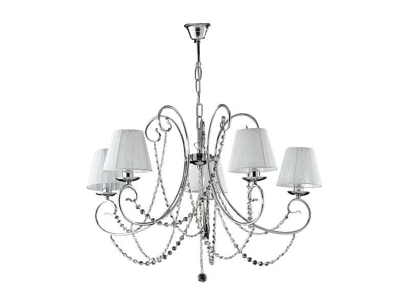 Magda - Lustre de ferro cromado com 5 luzes e 115 abajures - Ø72 - BL146-5-CR-PAR