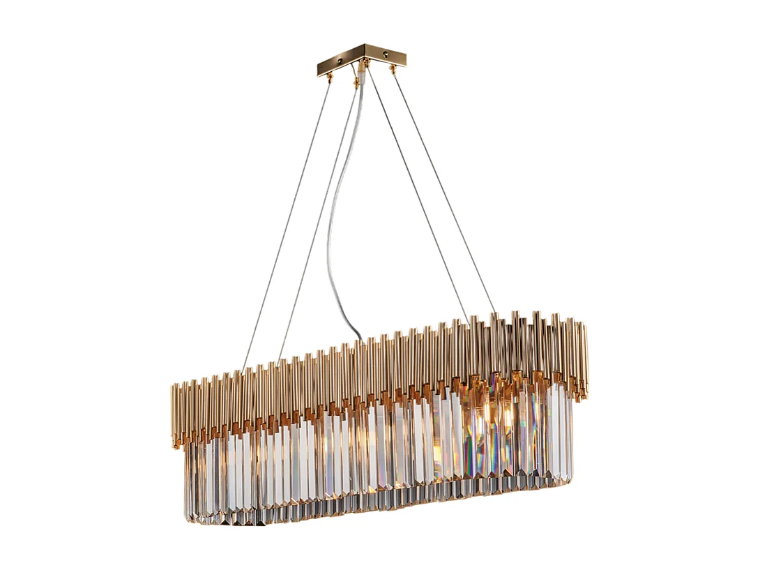 Ravel Suspension en fer doré avec strass 8 lumières L.93 X 50 BL268-8-OR