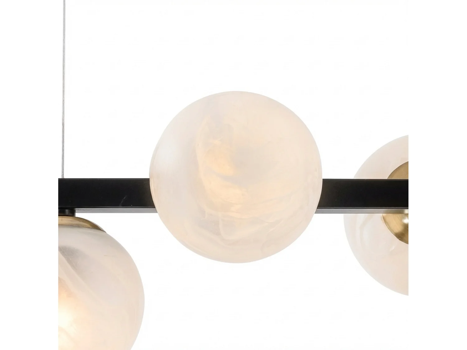 Adrian - Hanglamp in zwart gelakt en gebronsd ijzer 8 lichts L.121 x 30 - BL278-8-NR