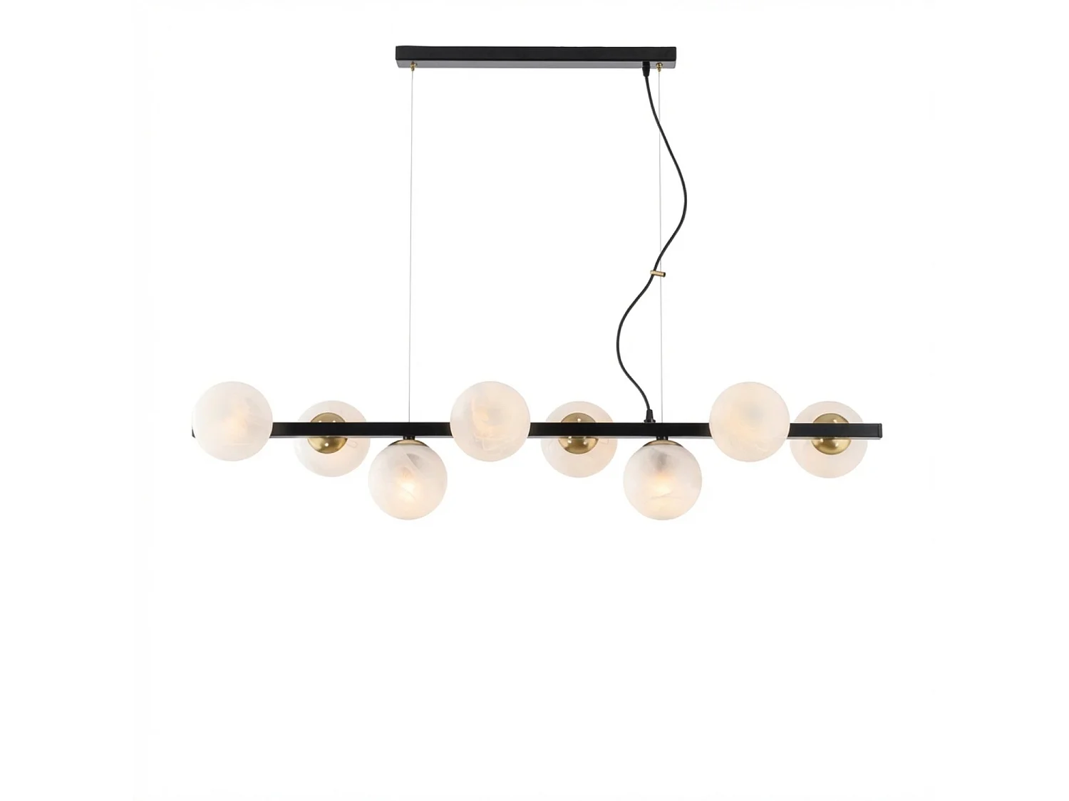 Adrian Suspension en fer laqué noir et bronzé 8 lumières L.121 x 30 BL278-8-NR