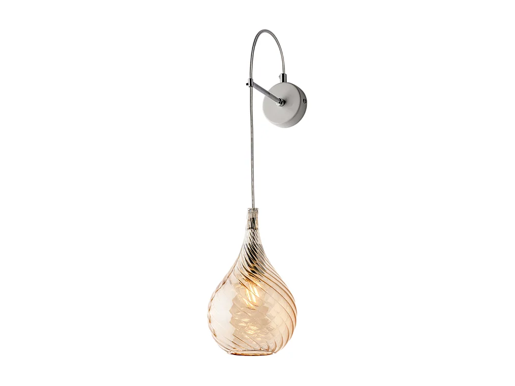 Pluvia - IJzeren wandlamp met amber pyrex glas 1 lichts .14 - P.21 - BL264-AP1-AM