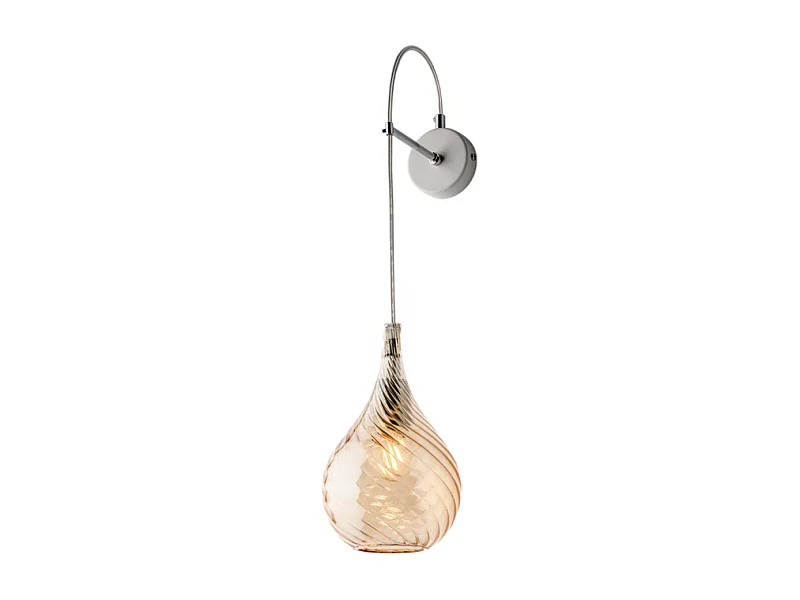 Pluvia Applique in ferro con vetro ambra pyrex 1 luce .14 P.21 BL264-AP1-AM
