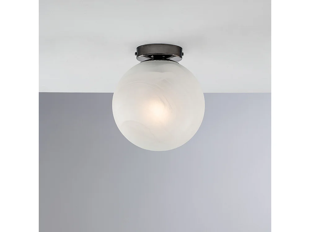 Olaf Plafoniera in ferro bronzato 1 luce con sfera dm.20  H.23 Ø20 BL294-PL1-NR
