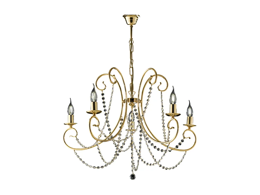 Magda - Goldener Eisenkronleuchter 5 Lichter 115 - Ø68 - BL146-5-OR