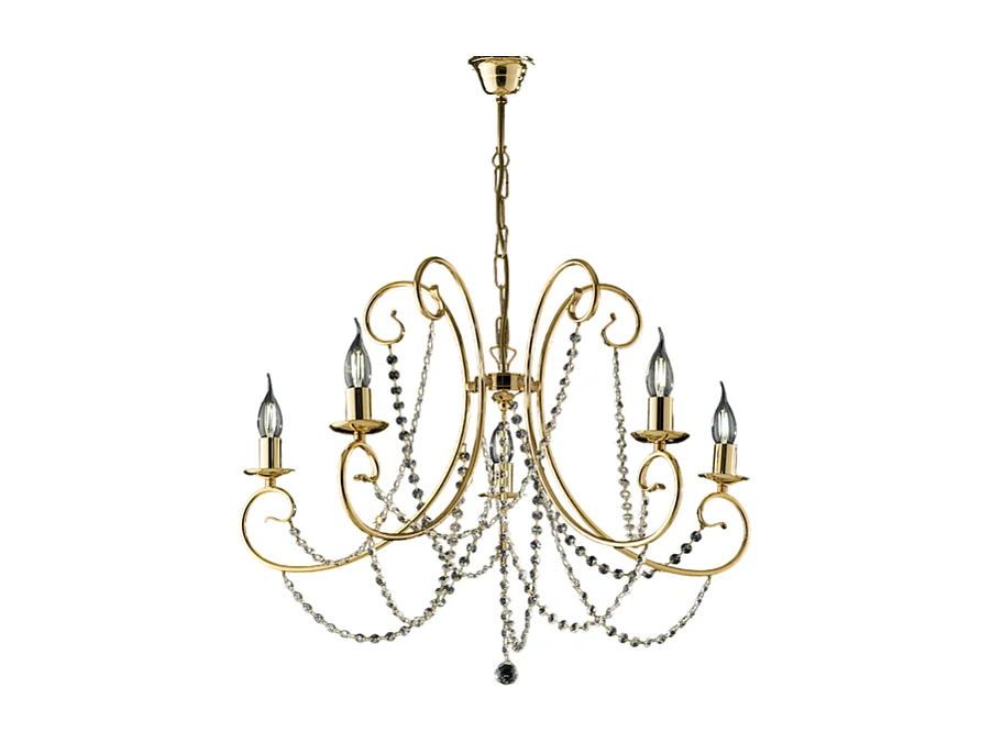 Magda - Goldener Eisenkronleuchter 5 Lichter 115 - Ø68 - BL146-5-OR