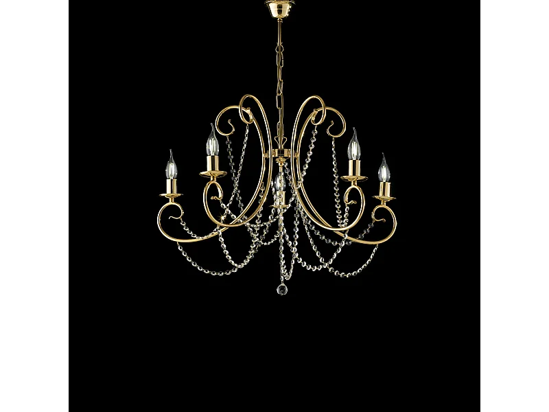 Magda - Goldener Eisenkronleuchter 5 Lichter 115 - Ø68 - BL146-5-OR