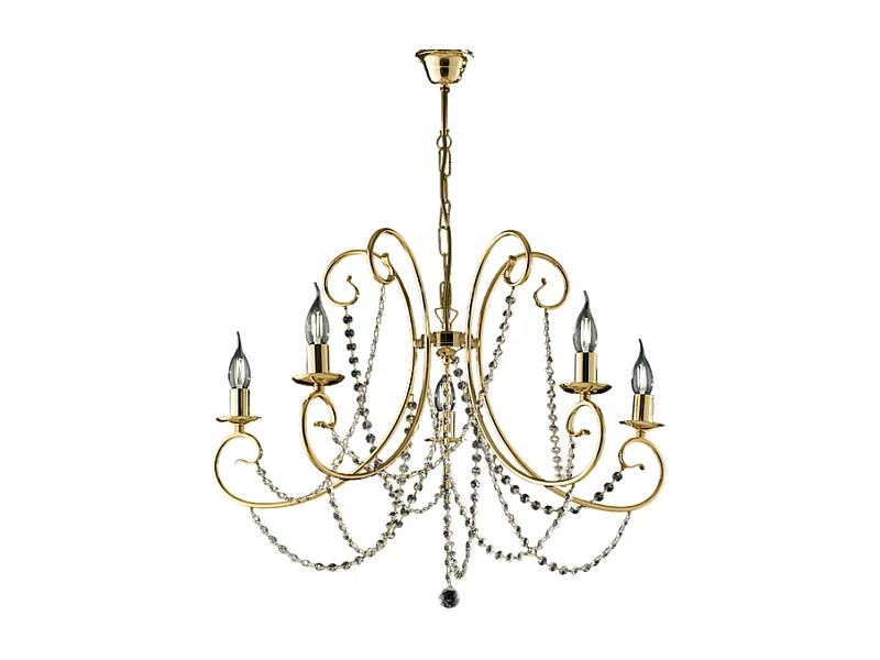 Magda - Goldener Eisenkronleuchter 5 Lichter 115 - Ø68 - BL146-5-OR