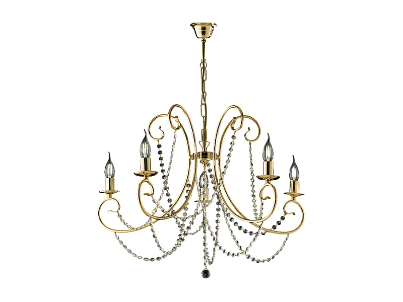 Magda - Goldener Eisenkronleuchter 5 Lichter 115 - Ø68 - BL146-5-OR