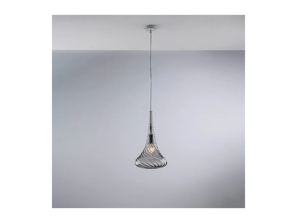 Nemesi - Eisenaufhängung mit grauem Pyrexglas 1 Licht 142 - Ø20 - BL280-S1-GR