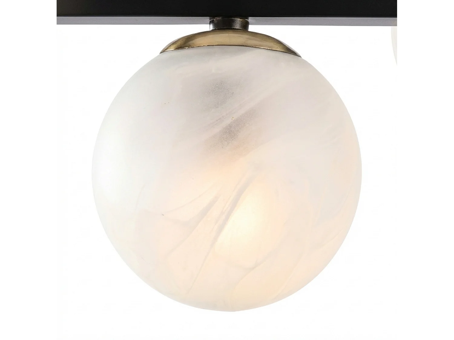 Adrian Suspension en fer laqué noir et bronzé 6 lumières L.101x30 BL278-6-NR