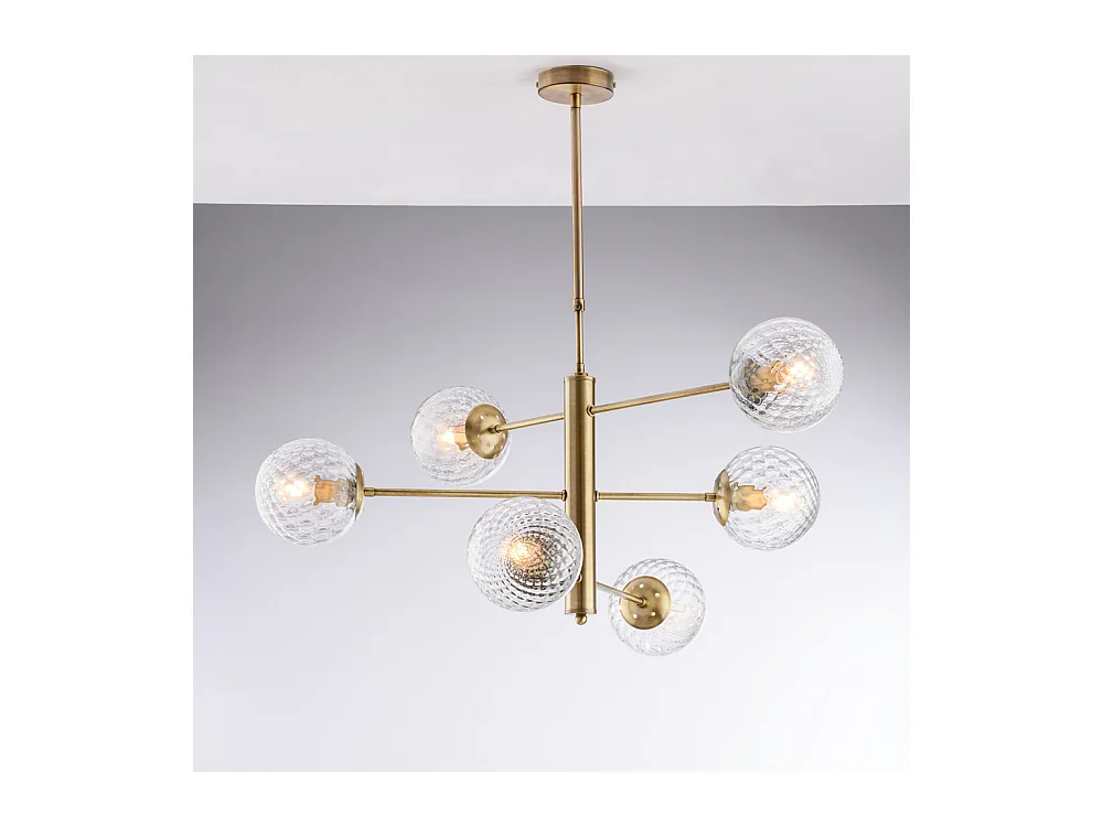 Demetra Suspension en fer bronzé brossé 6 lumières X 97 d.73 BL279-6-BRZ
