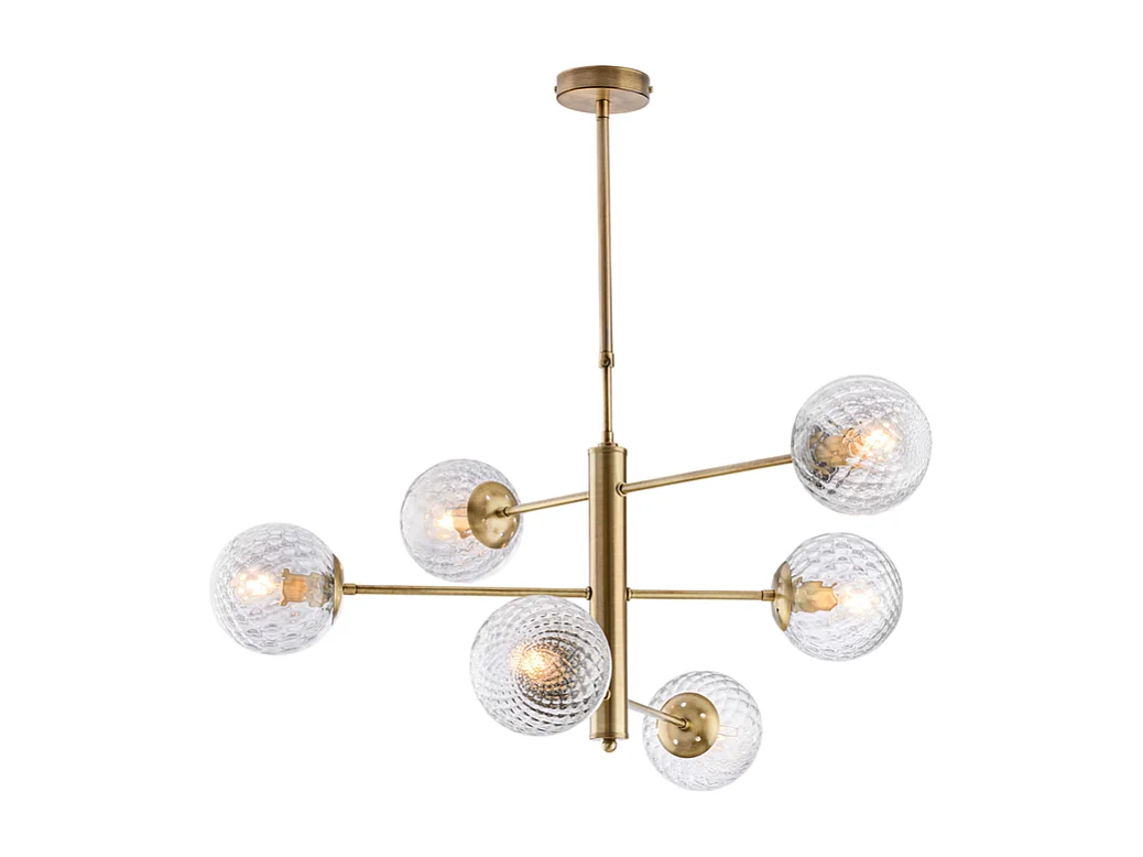 Demetra Sospensione in ferro bronzato spazzolato 6 luci X 97 Ø73 BL279-6-BRZ