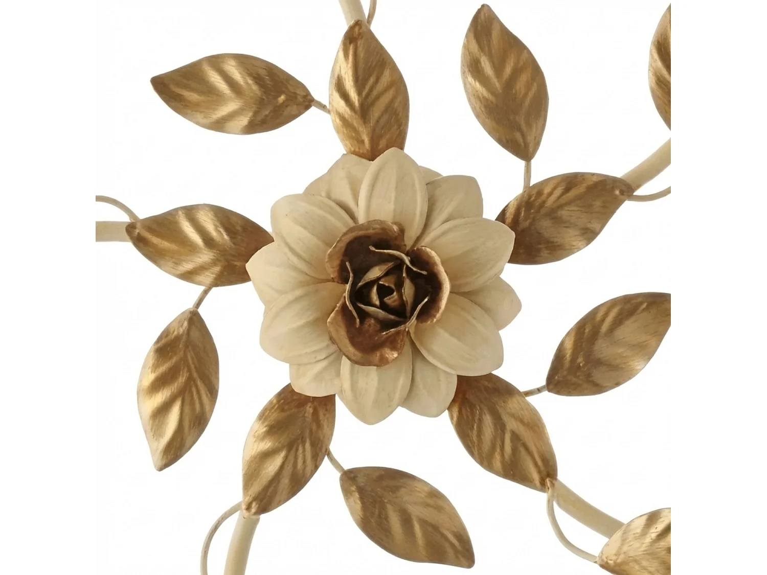 Cesto - Deckenleuchte aus elfenbeinfarben gebeiztem und lackiertem Eisen, 5 Lichter, H.17 - Ø80 - BL274-PL5-AV