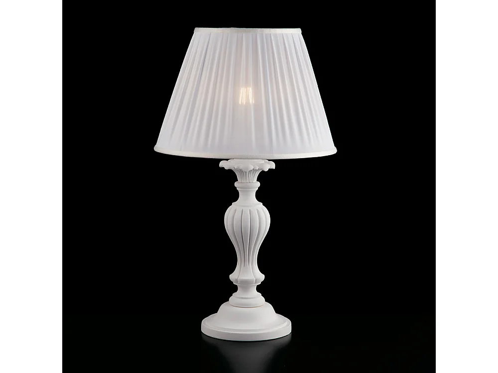 Bonetti Illumina -  Leonardo - Schäbige weiße Holzlampe 1 Licht mit Lampenschirm Dm.35 H.62 - Ø35 - BL180-LM-BCO