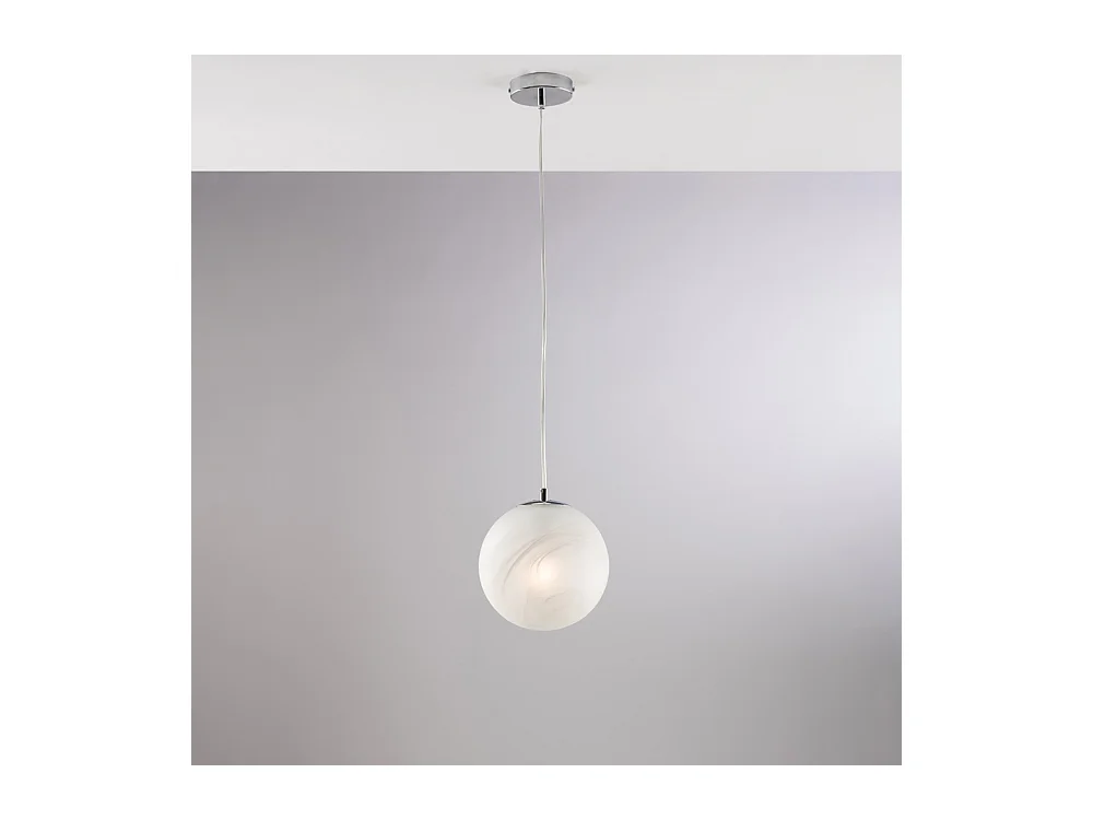 Olaf Suspension 1 lumière en fer chromé avec sphère dm.20 130 d.20 BL294-S1-CR