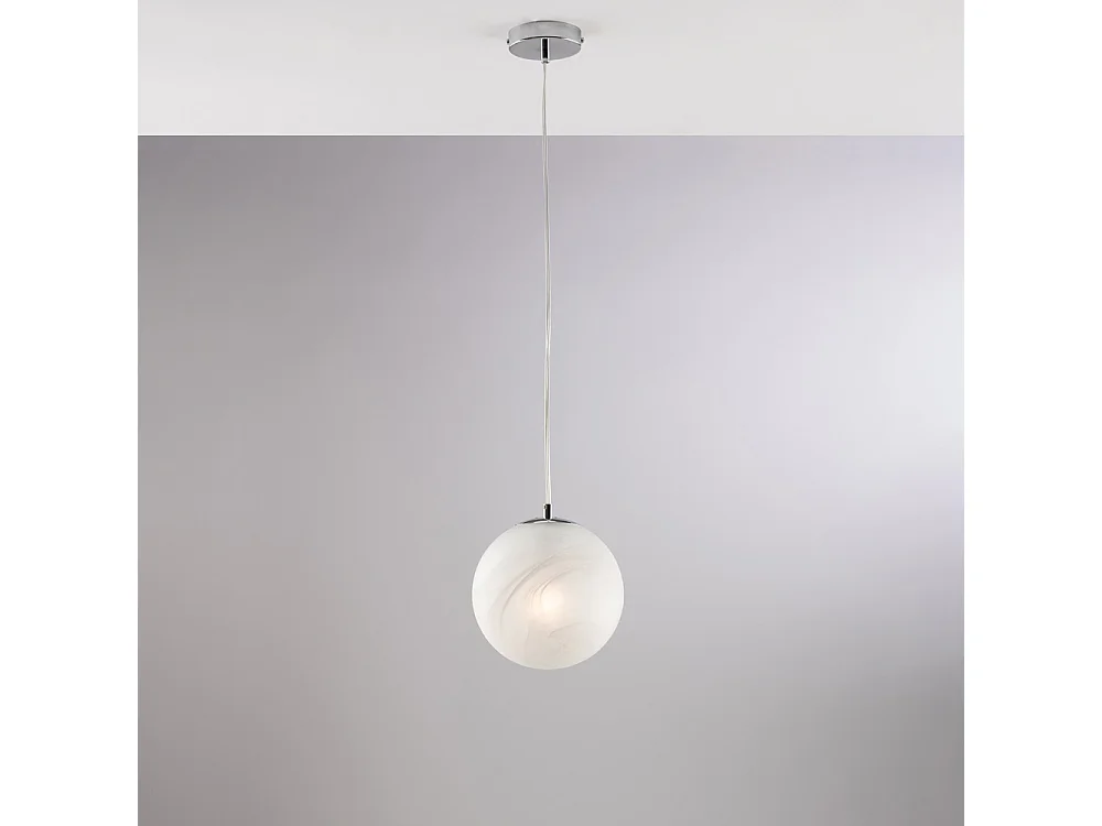 Olaf Suspension 1 lumière en fer chromé avec sphère dm.20 130 d.20 BL294-S1-CR