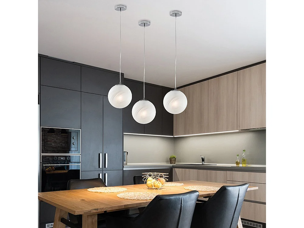 Olaf Suspension 1 lumière en fer chromé avec sphère dm.20 130 d.20 BL294-S1-CR