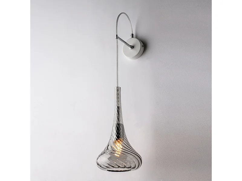 Bonetti Illumina -  Nemesi - Wandleuchte aus Eisen mit grauem Pyrexglas 1 Licht .14 - P.21 - BL280-AP1-GR