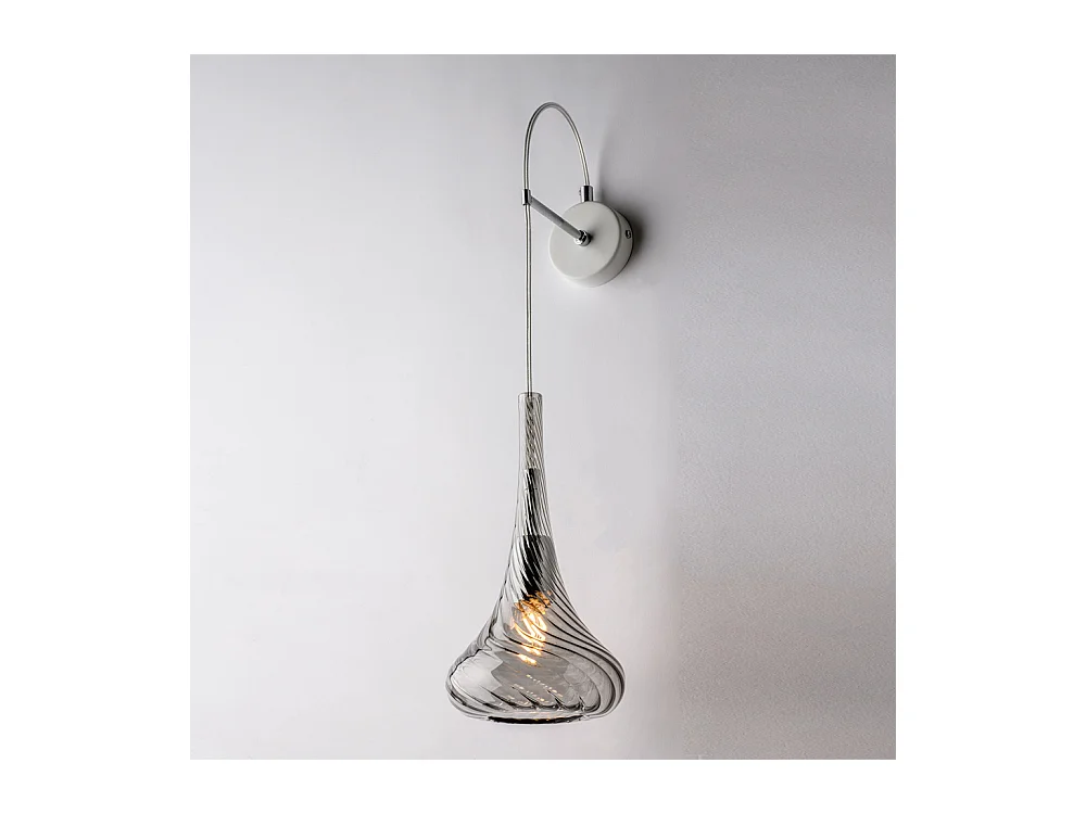 Nemesi Applique en fer et verre pyrex gris 1 lumière .14 P.21 BL280-AP1-GR
