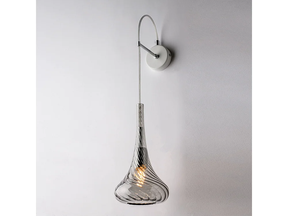 Nemesis Iron wall lamp with grey Pyrex glass 1 light .14 P.21 BL280-AP1-GR
