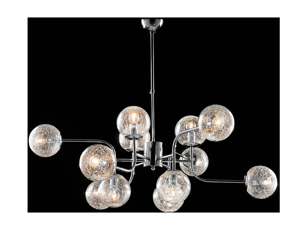 Bonetti Illumina -  Ikarus - Hängeleuchte aus poliertem Chromeisen, 12 Lichter, 94 – Ø105 – BL213-12-CR