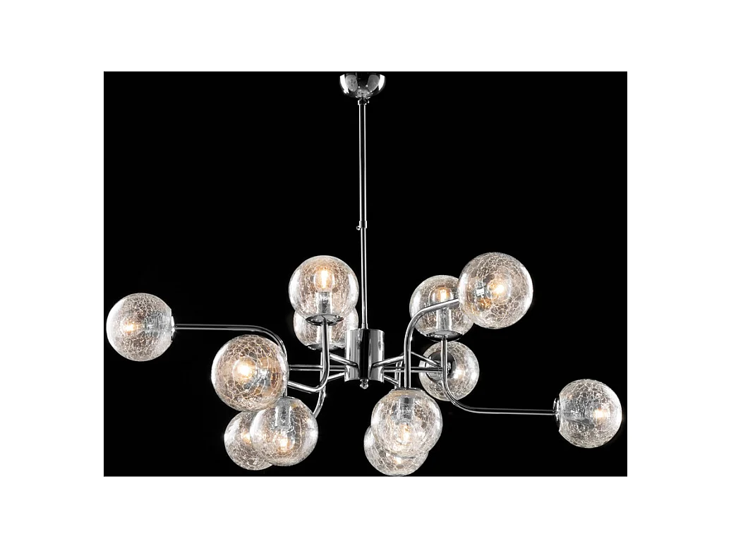 Bonetti Illumina -  Ikarus - Hängeleuchte aus poliertem Chromeisen, 12 Lichter, 94 – Ø105 – BL213-12-CR